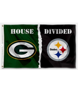 House Divided Flag - Packers vs Steelers Flag 3x5ft - $34.19 CAD