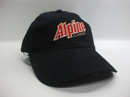 Alpine Lager Hat Black Snapback Hook Loop Baseball Beer Cap - £15.68 GBP