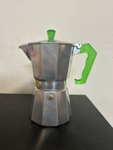 Vintage Pezzetti Moka Express Stovetop Espresso Maker Green Handle - $15.14