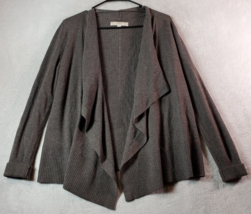 LOFT Cardigan Womens Petites Medium Gray Knit Merino Wool Long Sleeve Op... - $18.04