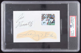 Joe Namath &amp; Johnny Unitas Signed (2) Cut Collage (PSA) - £796.97 GBP