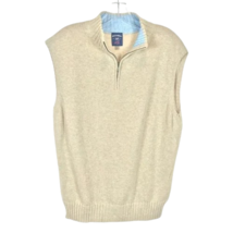 NWOT Mens Size XL Bills Khakis Beige Quarter Zip Golf Sweater Vest - £20.65 GBP