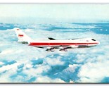 TWA Transworld Airlines Jet In Flight Airline Issue Chrome Postcard Y12 - $2.92