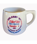 Oglesby 1987 Miller Lie 10k Classic Reebok 10 Years Running Mug Gold Rim - £31.10 GBP