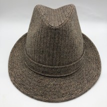 Vintage Young An Men&#39;s Fedora Tweed Wool Hat Brown Medium - $17.80