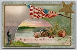 Civil War Remembrance All Quiet Along The Potomac Tonight Postcard R21 - £7.92 GBP