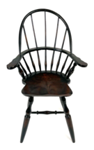 Vintage Windsor Doll Chair Armchair Wood 15&quot; x 7&quot; Black Brown - £77.21 GBP
