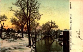 New York NY-New York, Winter Scene, Bronx River, ANTIQUE 1908 Postcard BK60 - £4.67 GBP