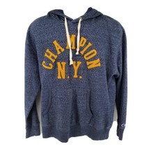 Champion New York Stitched Hoodie Size M Blue Pullover - £21.73 GBP