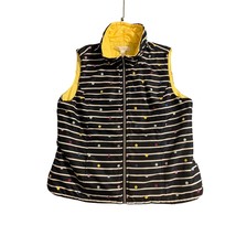 Christopher and Banks Womens Size XL Puffer Vest Quilted Puffy Navy Blue Striped - £17.89 GBP