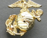 US MARINE CORPS ENLISTED LAPEL PIN 1 INCH EAGLE GLOBE ANCHOR GOLD COLORED - $5.74