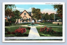 Lafayette Park Owasso Michigan MI Linen Postcard E15 - £2.38 GBP