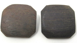 2 Brown Wood Metal Shank Buttons 1 1/2&quot; Vintage Blouse Sweater Jacket Coat   #31 - £6.97 GBP
