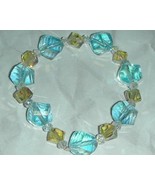 (SOLD)Blue and Citrine Crystal Bracelet - £15.95 GBP