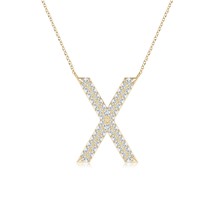 ANGARA Lab-Grown 0.26Ct Diamond Capital &quot;X&quot; Initial Pendant Necklace in ... - £544.23 GBP
