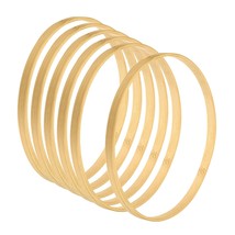 6.7 Inch Wooden Bamboo Floral Hoop, 6Pack Craft Rings For Diy Wedding Wreath Dec - £20.18 GBP