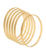 6.7 Inch Wooden Bamboo Floral Hoop, 6Pack Craft Rings For Diy Wedding Wr... - £20.44 GBP