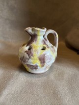 Beautiful VtG Handmade Pitcher Decor Williamsburg Pottery White, Purple,... - £10.43 GBP