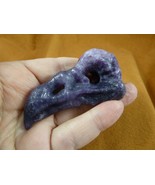 Y-BIR-RA-402 RAVEN CROW skull Purple Amethyst gemstone figurine bird Noi... - $977.14 MXN