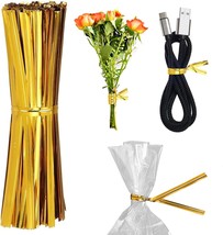 Gold Metallic Twist Ties for Bags 4 Inch. 1000 Pack of Aluminum Foil... - £5.42 GBP