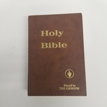 Vintage 1982 Holy Bible, Placed By The Gideons, Brown Hardcover - £11.83 GBP