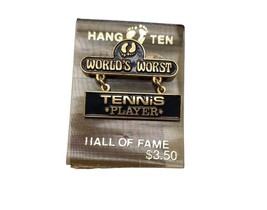 Hang Ten World&#39;s Worst Tennis Player Hall of Fame Footprints Brooch Pin VTG - $17.81