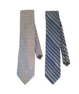 Set of 2 Arrow Designer Silk Necktie Blue Black Men&#39;s Striped Tie - £11.65 GBP