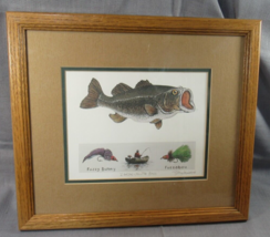 Large Mouth Bass Cabincore Lakefront Life Martinott? 16&quot;x14&quot; Framed signed print - £17.44 GBP