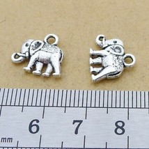 10 Elephant Charms Antiqued Silver Jewelry Charms DIY Supplies Findings Circus - £3.94 GBP