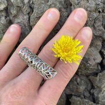 Modernist Sterling Silver Unisex Statement Ring GROOVY Big sILVER Festiv... - $233.41