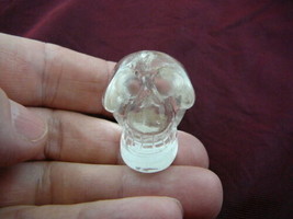 (HH103-L) HUMAN SKULL CLEAR white QUARTZ CRYSTAL I love skulls gemstone ... - £18.33 GBP