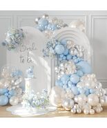 CROSSFINGERS 128pcs Pearl Blue White Balloon Arch Kit Party Decor - $38.99