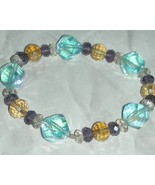 (SOLD)Azore Blue Multi Crystal Bracelet - £15.95 GBP