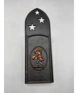 Vtg Cast Metal Match Holder With Star Cutouts Painted Boy Design - $455.17 MXN
