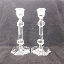 Riedel Magic Pattern Fine Austrian Crystal Candlestick Pair 8&quot; Tall Knob Foot - $58.05