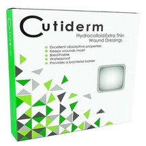 Cutiderm Hydrocolloid Extra Thin Wound Dressings 7.5cm x 7.5cm x 10 - $156.43 MXN