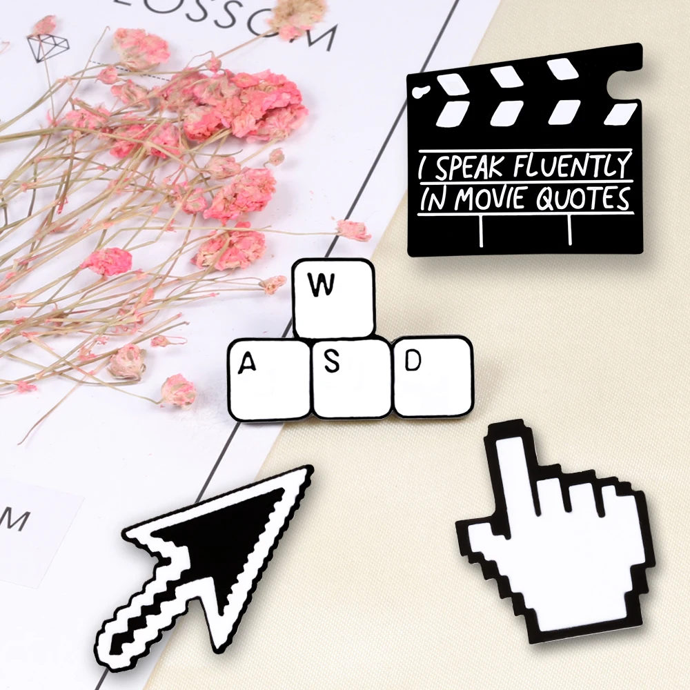 Sporting Minimalism Label Pins Worker Brooches Movie Board Computer Keyboard Poi - £23.81 GBP