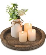 Round Wooden Candle Tray Rustic Farmhouse Decor for Home and Any Space - $18.56