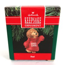Vtg Hallmark Keepsake Ornament Dad Original Box &#39;90 Lion Sweater Christmas - £9.43 GBP