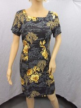 HILO HATTIE Hawaiian Hibiscus Floral Rayon Dress sz 4 Short Sleeves Shift Style  - £19.94 GBP