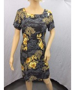 HILO HATTIE Hawaiian Hibiscus Floral Rayon Dress sz 4 Short Sleeves Shif... - £19.63 GBP
