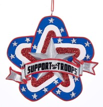 Kurt S. Adler Resin Support Our Troops Plaque Christmas Tree Ornament - £7.79 GBP