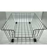 Vintage Metal Wire Paper Mid-Century Tray Desk In Out Letter Basket Hold... - $13.54 CAD