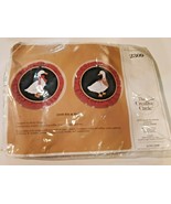 Creative Circle Embroidery Kit 2309 Geese Bib &amp; Bows New 1984 Vintage - £12.38 GBP