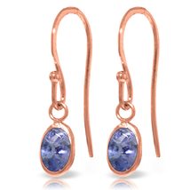 Galaxy Gold GG 14k Rose Gold Fishhook Dangle Earrings with Genuine Oval-... - $251.99+