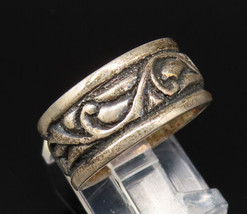 925 Sterling Silver - Vintage Carved Vine Swirl Band Ring Sz 7.5 - RG25778 - £29.73 GBP