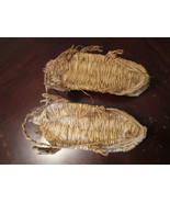 Antique 1900s large  rice straw sandals, 10&quot; x 4&quot; [japbx] - $2,004.90 MXN
