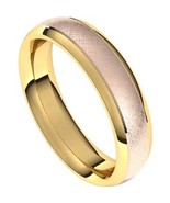 14K Yellow and Rose Gold 5 mm Florentine Finish Comfort-Fit Wedding Band - £787.43 GBP+