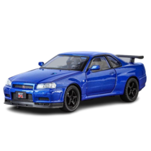 1:32 Nissan GTR R34 Skyline Supercar Alloy Metal Diecast Car Model Blue - $23.99