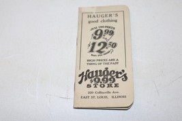 VTG Hauger&#39;s $9.99 Good Clothing Advertisement Calendar Notepad Ephemera - $7.91